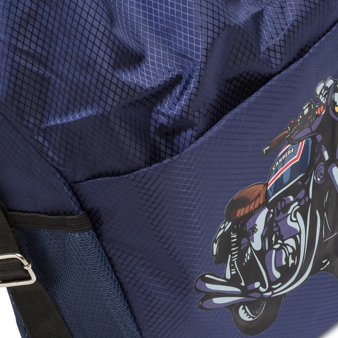 Zaino blu Uomo con stampa grafica moto e tasche a rete Carrera Jeans