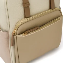 Zaino da donna beige con dettagli multicolore Lora Ferres