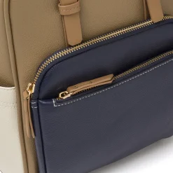 Zaino da donna taupe con tasca blu navy Lora Ferres