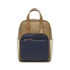 Zaino da donna taupe con tasca blu navy Lora Ferres