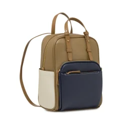 Zaino da donna taupe con tasca blu navy Lora Ferres