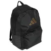 Zaino nero con logo oro e numerose tasche adidas