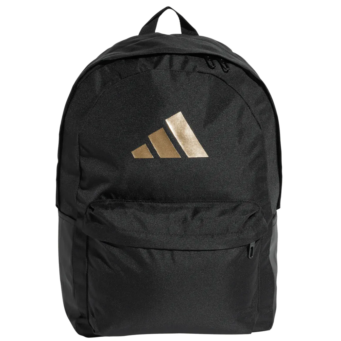 Zaino nero con logo oro e numerose tasche adidas