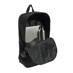 Zaino nero con tasca e logo frontale adidas