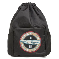 Zaino Sacca Nero Uomo con logo vintage e tasce laterali Carrera Jeans