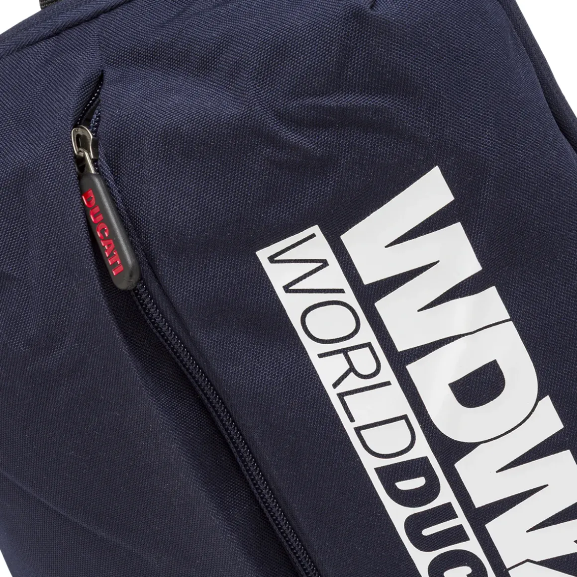 Zaino sportivo blu da Uomo con tasca e stampa WDW 2026 Ducati