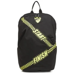 Zaino sportivo nero con dettagli giallo fluo e logo Ducati Corse