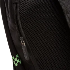 Zaino sportivo nero con dettagli verde fluo e logo Ducati Corse