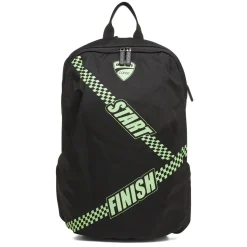 Zaino sportivo nero con dettagli verde fluo e logo Ducati Corse
