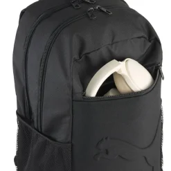 Zaino sportivo nero con logo in rilievo e chiusura zip Puma