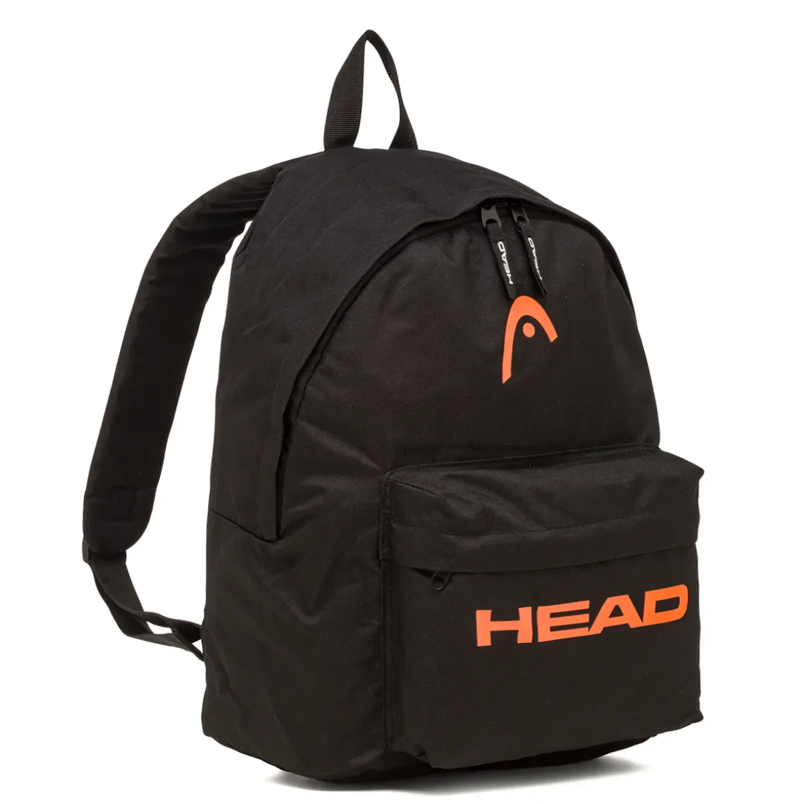 Zaino sportivo nero Unisex con tasche e logo arancione Head