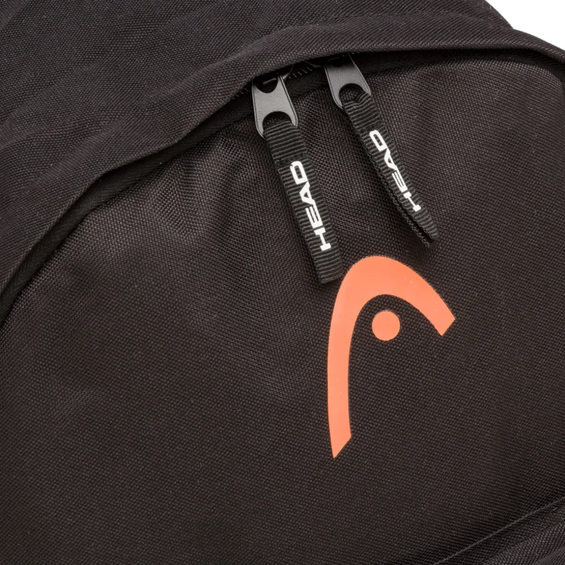 Zaino sportivo nero Unisex con tasche e logo arancione Head