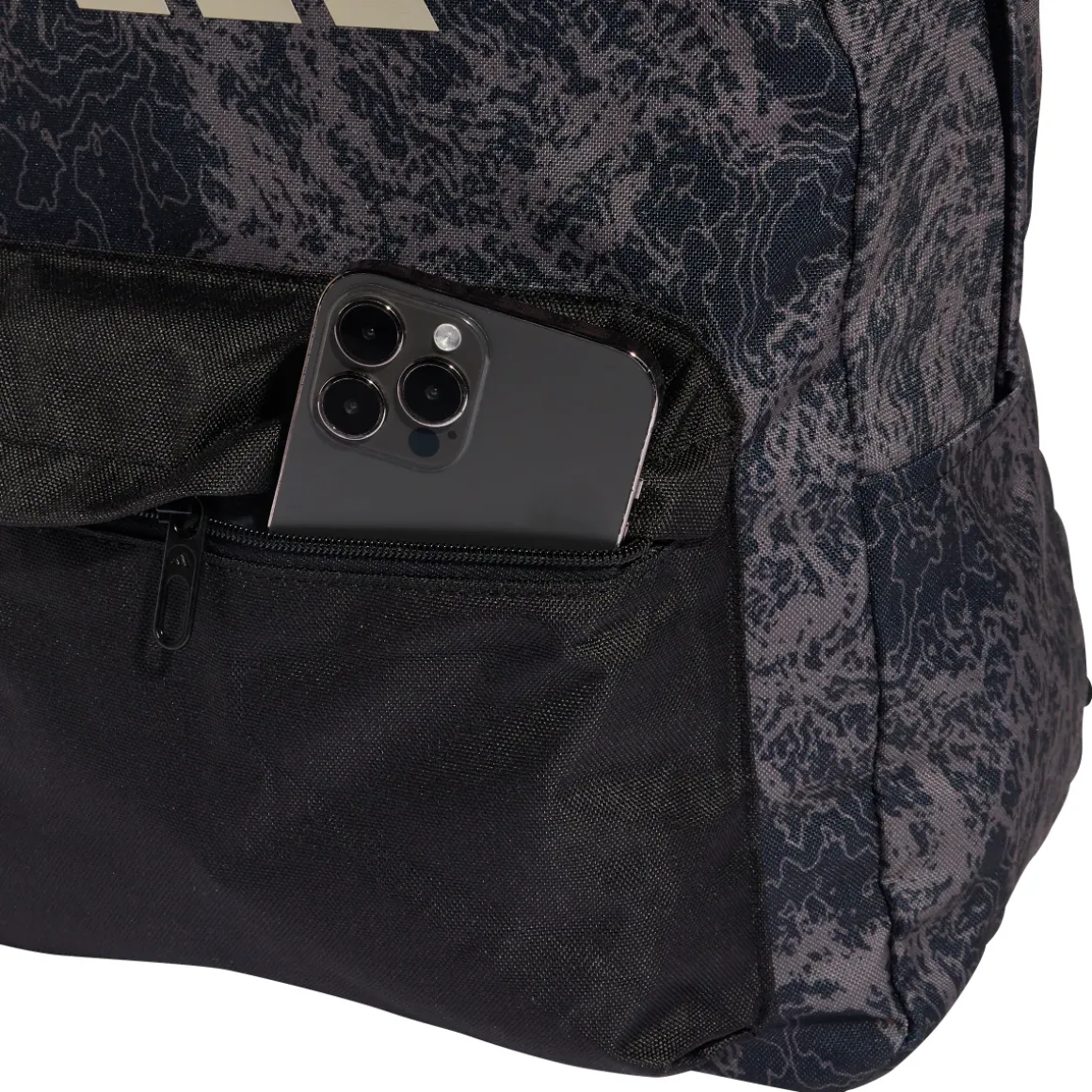 Zaino sportivo unisex adidas nero con stampa camouflage e logo