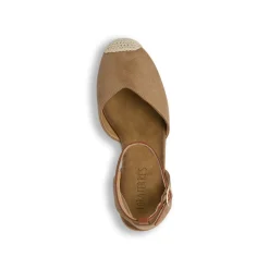 Zeppe Beige Donna effetto scamosciato con tacco 7,5 cm Lora Ferres