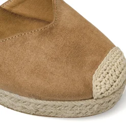 Zeppe Beige Donna effetto scamosciato con tacco 7,5 cm Lora Ferres