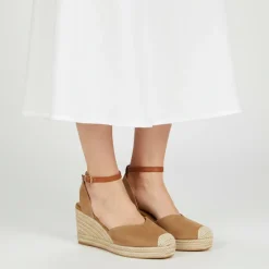 Zeppe Beige Donna effetto scamosciato con tacco 7,5 cm Lora Ferres