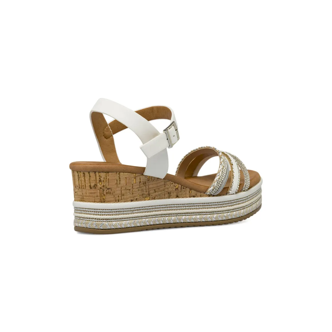 Zeppe bianche da Donna con effetto sughero e tacco 6,5 cm Lora Ferres