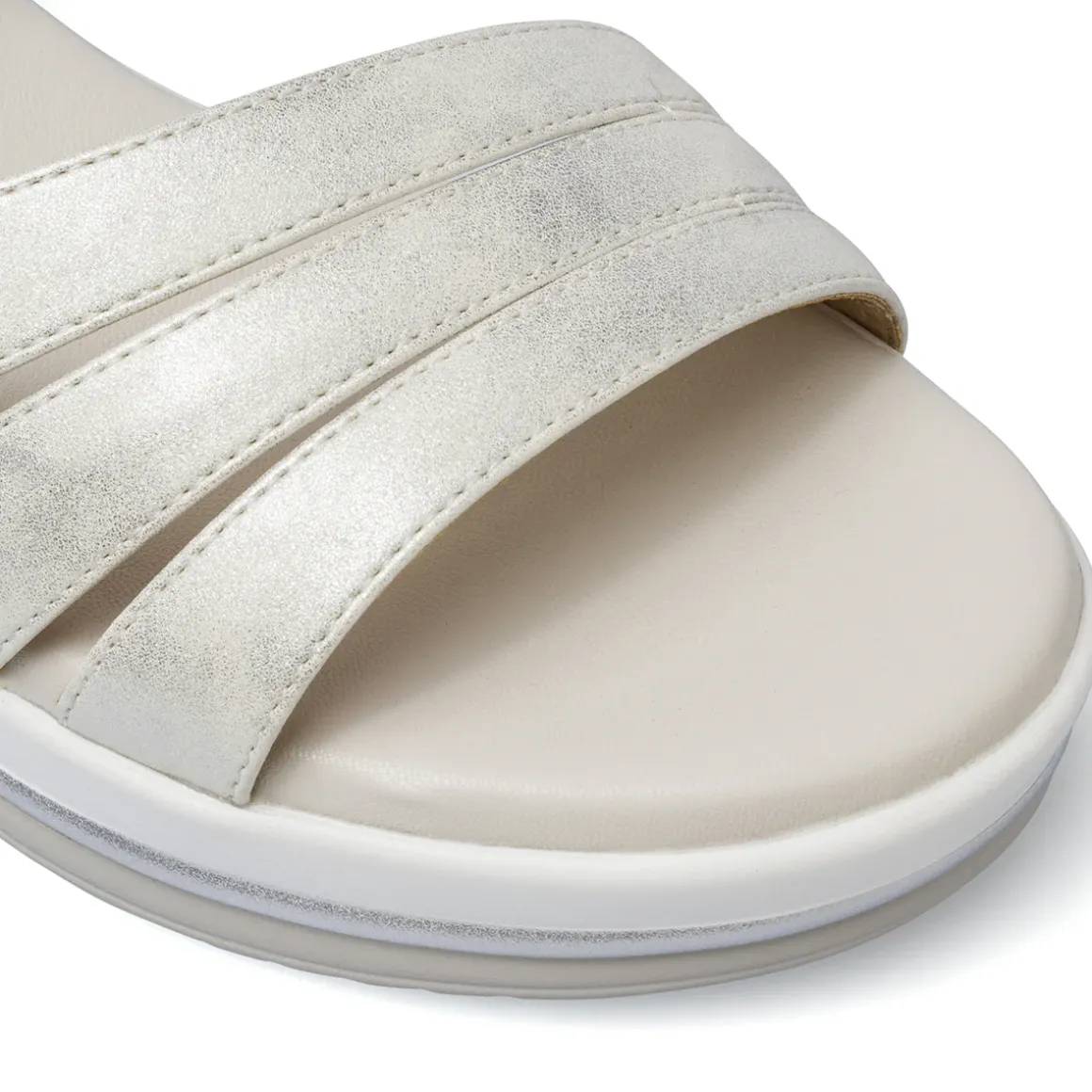 Zeppe bianche e argento da Donna comfort effetto perlato cm P Soft