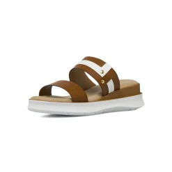 Zeppe comfort marroni da Donna bicolore con borchie P Soft