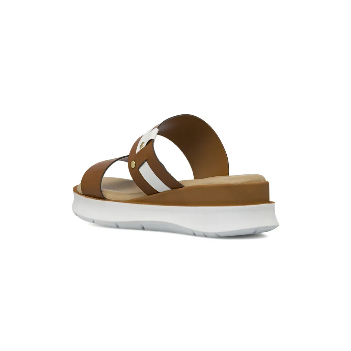 Zeppe comfort marroni da Donna bicolore con borchie P Soft