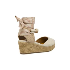 Zeppe da Donna beige sabbia con nastro foulard tacco 8,5 Jeep Spirit