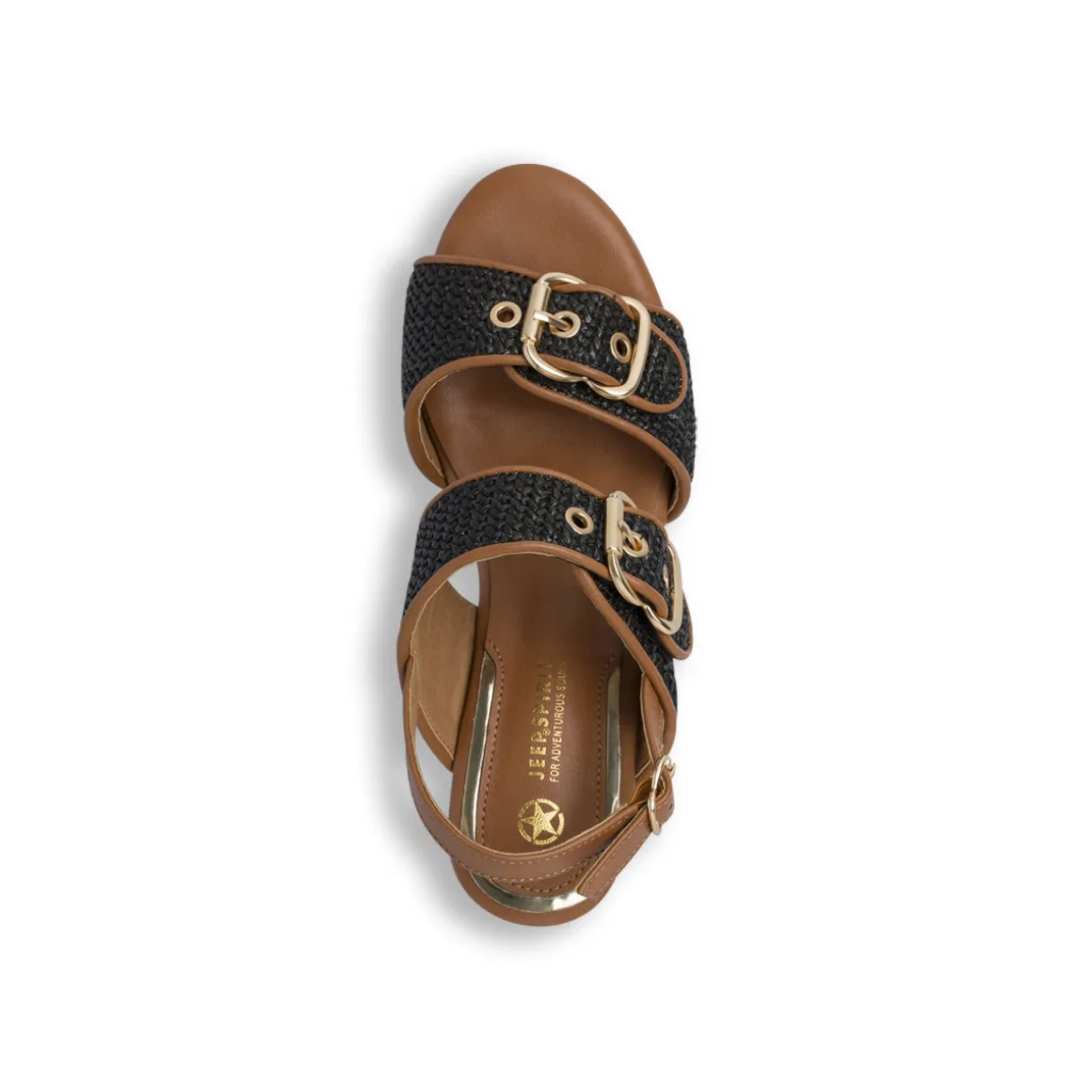 Zeppe da Donna nere con dettagli marroni e fibbia Jeep Spirit