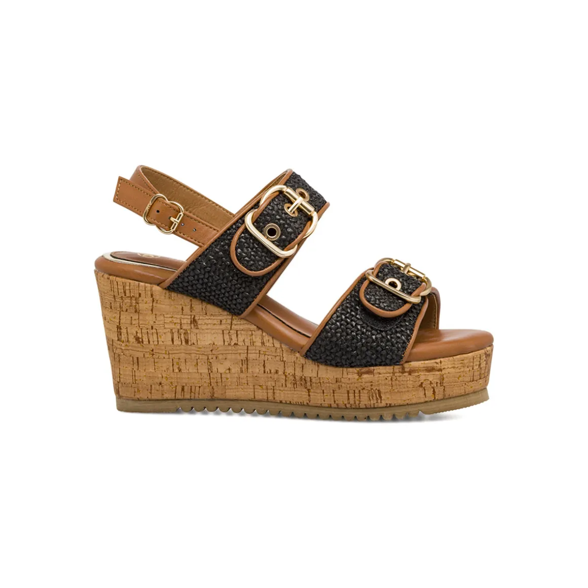 Zeppe da Donna nere con dettagli marroni e fibbia Jeep Spirit