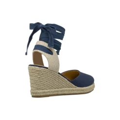 Zeppe espadrillas blu da Donna con lacci alla caviglia Lora Ferres