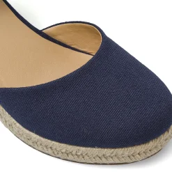 Zeppe espadrillas blu da Donna con lacci alla caviglia Lora Ferres