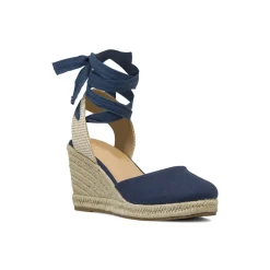 Zeppe espadrillas blu da Donna con lacci alla caviglia Lora Ferres