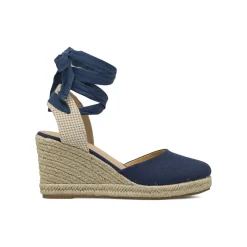 Zeppe espadrillas blu da Donna con lacci alla caviglia Lora Ferres