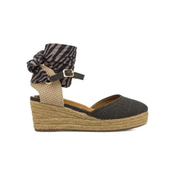 Zeppe nere da Donna in tessuto con foulard zebrato Jeep Spirit