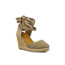 Zeppe taupe da Donna con tacco 9,5 cm e foulard camouflage Jeep Spirit