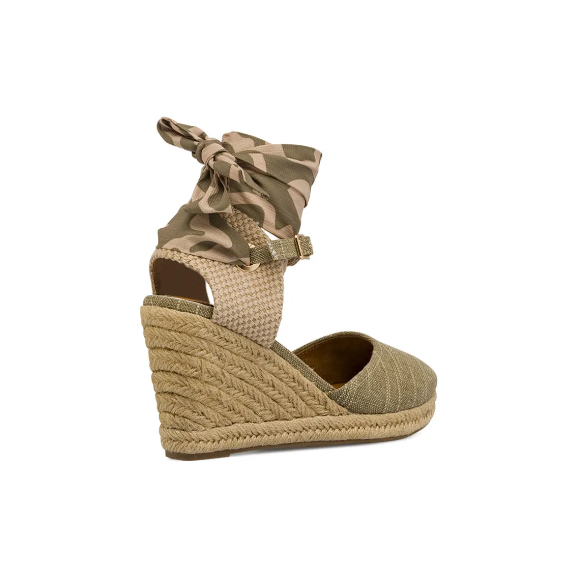 Zeppe taupe da Donna con tacco 9,5 cm e foulard camouflage Jeep Spirit